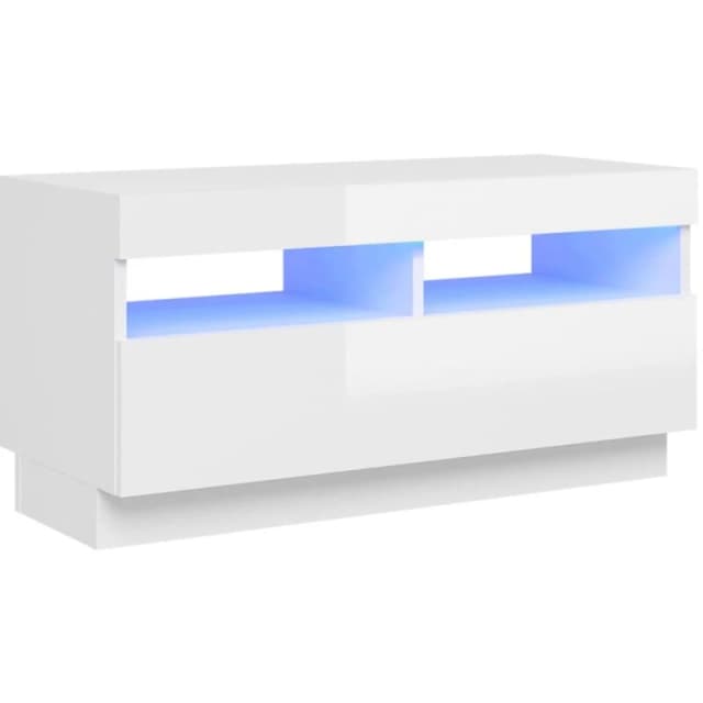 VIDAXL TV Cabinet with LED Lights High Gloss White 80x35x40cm Vidaxl 8720286218617