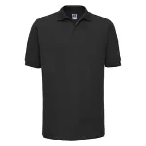 Russell Mens Ripple Collar & Cuff Short Sleeve Polo Shirt (3XL) (Black)
