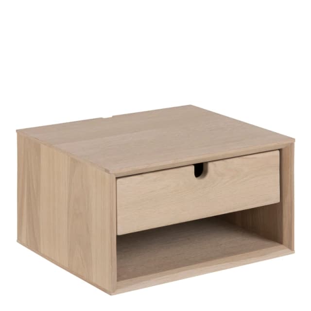 Furniture To Go Century 1 Drawer Wall Mounted Bedside Table in White Oak in Light Oak Size: A Light Oak Unisex A