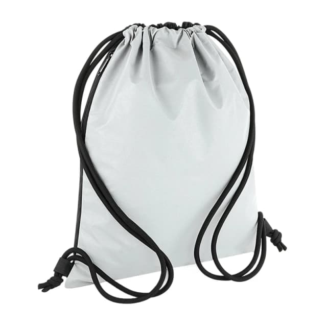 Bagbase Mens Reflective Drawstring Bag in Silver Silver Male