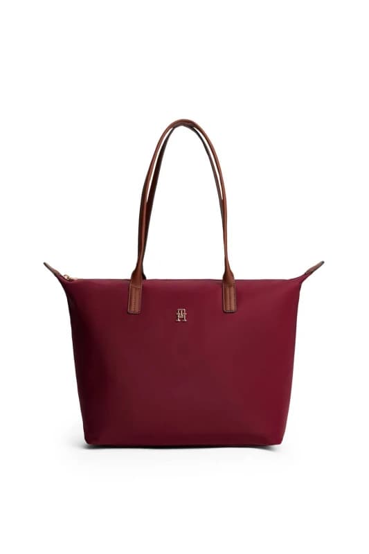 Tommy Hilfiger Womens Popette Nylon Tote Deep Rouge in Burgundy Burgundy Female