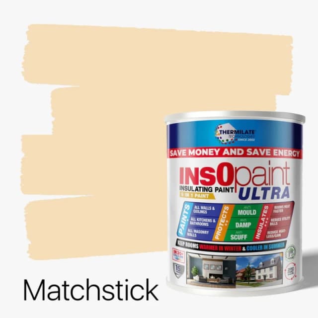 THERMILATE TECHNOLOGIES InsOpaint ULTRA - 9 IN 1 Interior & Exterior Paint - 1L in Matchstick Matchstick Unisex 1L