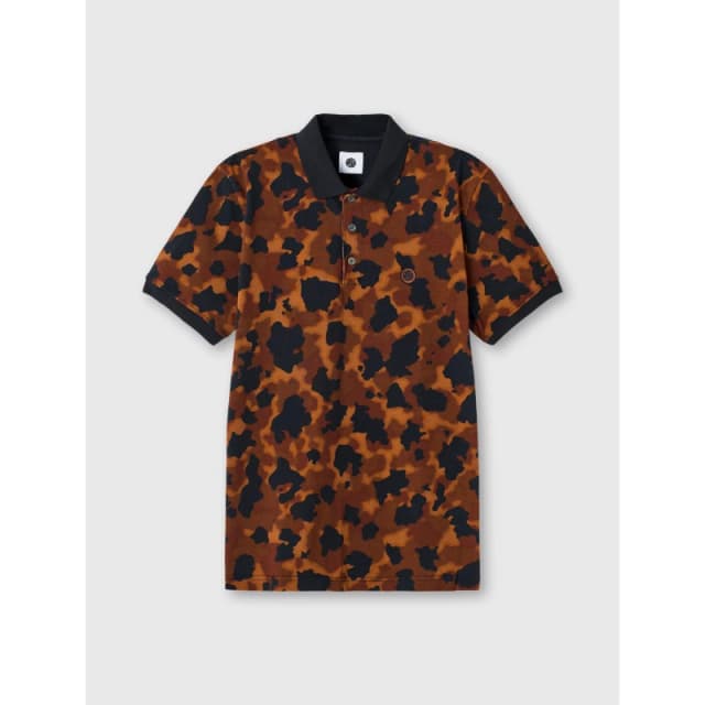 Pretty Green Mens Brindle Short-Sleeve Polo Shirt Brown male Small