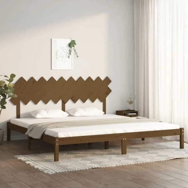 Vidaxl Bed Frame Honey Brown 200X200 Cm Solid Wood, Brown 3104891