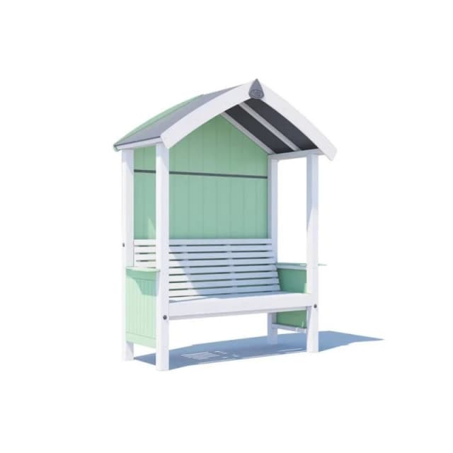 Dunster House Garden Arbour Pained Seat , W1.72M X D0.75M / W5' X D2', Pressure Treated, Summerset