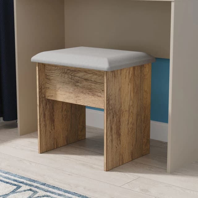 Linear Brown Oak Effect Dressing Table Stool