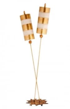 2 Light Floor Lamp Gold, Taupe, E27