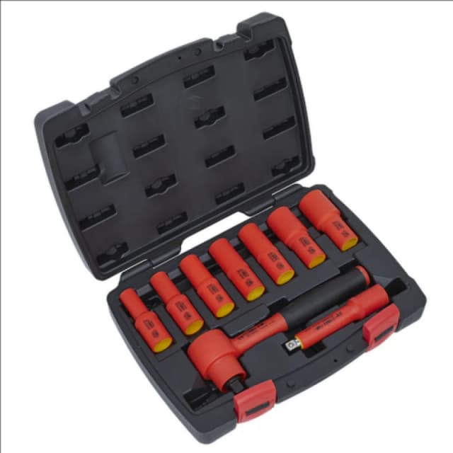 Sealey Premier Insulated Socket Set 9pc 3/8"Sq Drive 6pt WallDrive VDE Approved AK7942