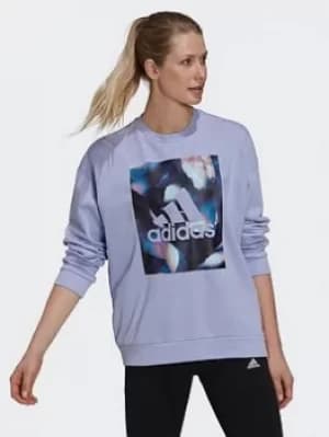 adidas U4u Soft Knit Sweatshirt, Blue, Size L, Women