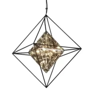 Epic 4 Light Pendant Forged Iron, Glass