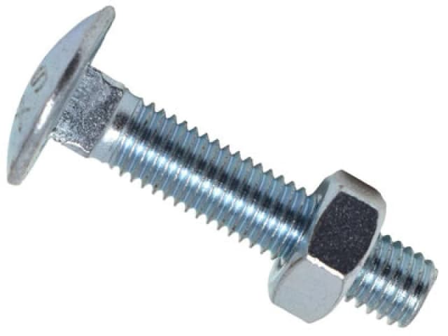 Metalmate Memcsx1030 Cup Square Hex Bolt & Nut Zp M10 X 30mm Box 25 Memcsx1030