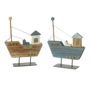 Wooden Coastal Boats Set of 2 By Heaven Sends