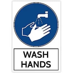 Trodat Health and Safety Sign Wash hands Aluminium 20 x 30 cm