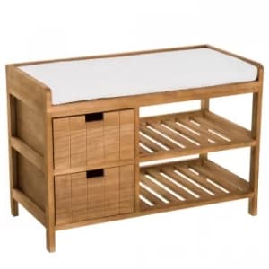 HOMCOM Entryway Shoe Bench, 69Lx34Wx48H cm, Paulownia sponge