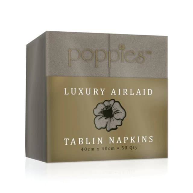 Poppies Tablin Napkins 8 Fold 40cm Mocha (500 Pack) 4048MO