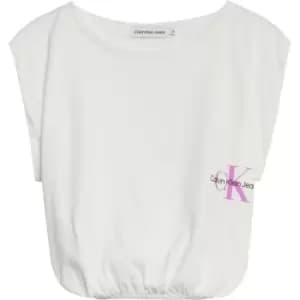 Calvin Klein Jeans Monogram Off Placed Cap T-Shirt - White