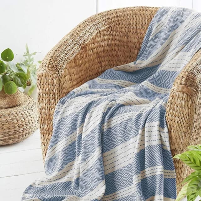 Country Club Throw Diamond Design 200x240cm - Blue Blue unisex 200x240cm