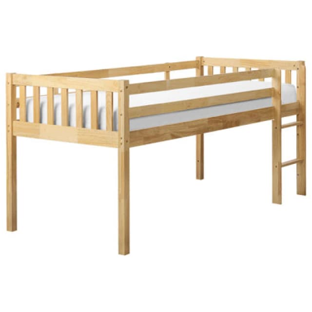 Beliani Mid Sleeper Bed Wood Peipin 90 X 200 Cm (Eu Single) Light Brown