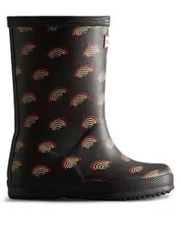 Hunter First Original Rainbow Print Wellington Boot, Multi, Size 10 Younger
