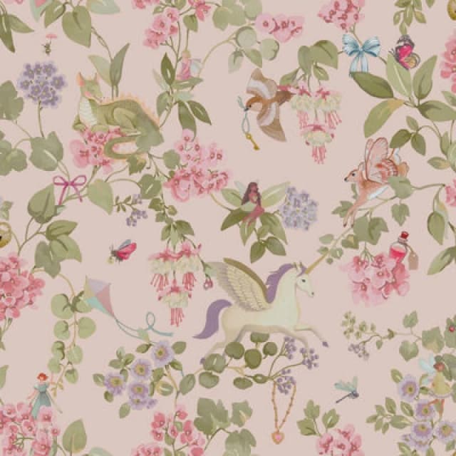 Holden Decor Away With The Fairies Pink Children's Wallpaper, Pink 14021