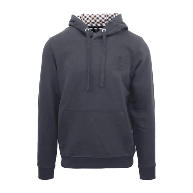 Aquascutum Mens Hooded Sweat Pull Over Hoodie OTH Hoodies Small Grey 53275202350