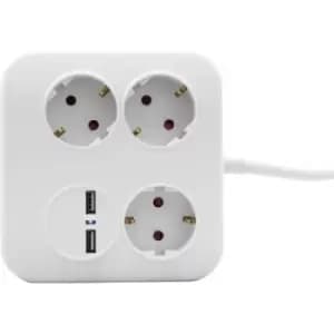REV 0012378109 Power strip 3x White, Black PG connector
