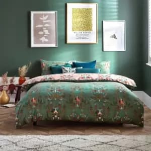 Furn. Luna Wood Duvet Cover and Pillowcase Set Fern