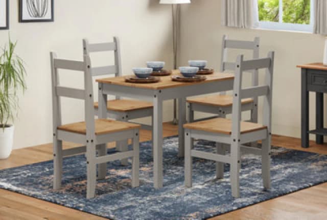 MERCERS FURNITURE Corona Grey Wax Budget Dining Set 5060335867940