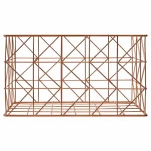 Vertex Rectangular Wire Basket Small, Copper
