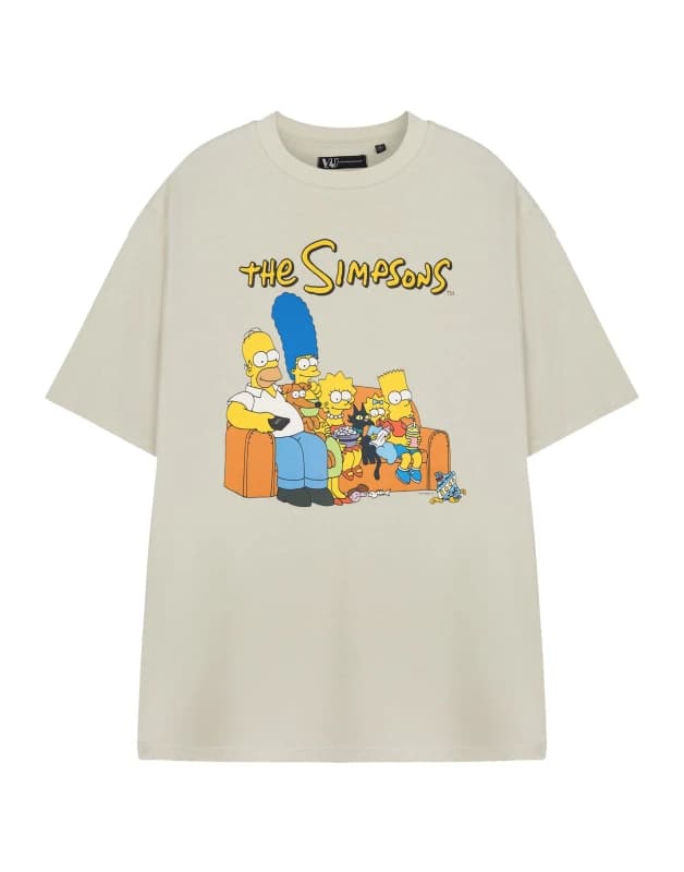 The Simpsons The Simpsons Men Short Sleeved T-Shirt in Beige Size: 3X-Large Beige XXXL Male 5063203922864