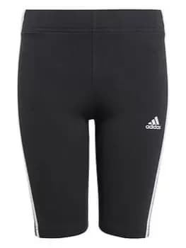 adidas Older Girls Cycling Shorts - Black/White, Size 5-6 Years, Women