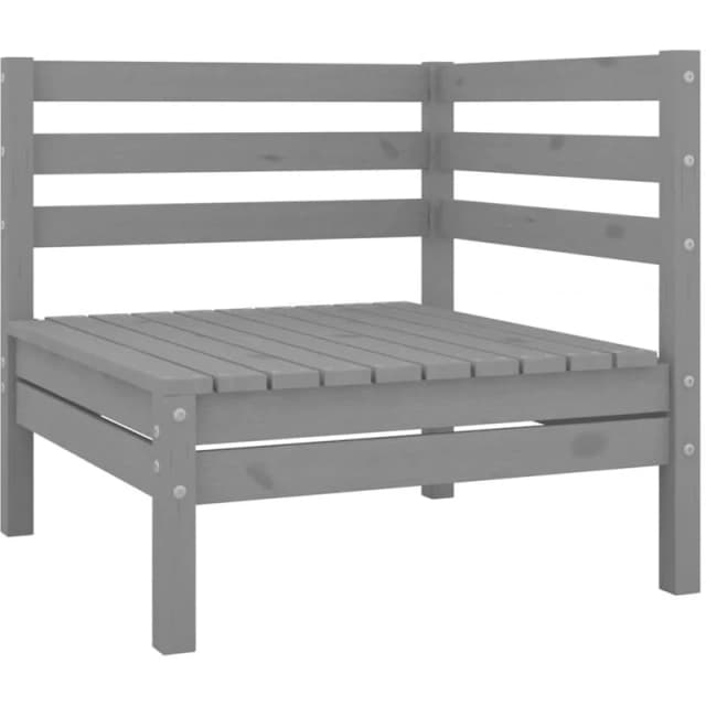 VIDAXL Garden Corner Sofa Grey Solid Wood Pine Vidaxl 8720286658833