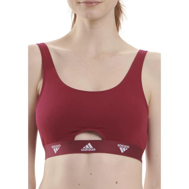 adidas Active Comfort Cotton Scoop Bralette - Red Red 8
