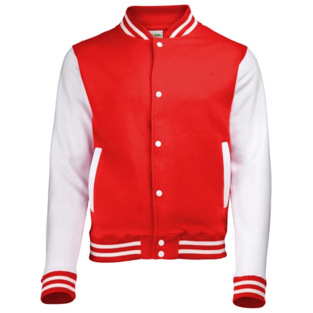 AWDis Varsity Jacket in Red Size: 12-13 Years Red Unisex 12-13 Years