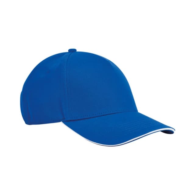 Beechfield Beechfield Men Classic Cotton Sandwich Peak Cap in Blue Blue One Size Male 5063527237231