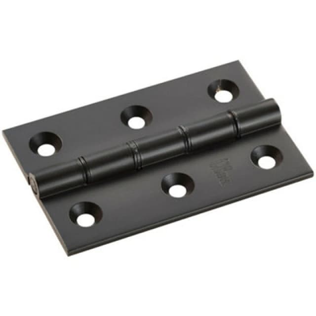Loops PAIR 76 x 50 x 2.5mm Brass Washered Butt Hinge Matt Black Internal Door Black