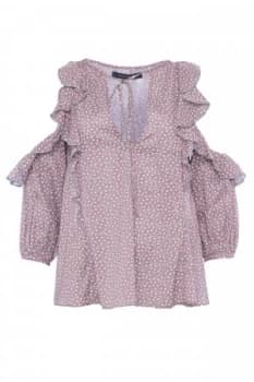 French Connection Elao Voile Cold Shoulder Top Lilac