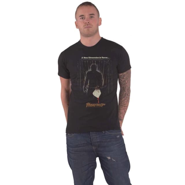 Friday the 13th Mens Poster T-Shirt in Black Size: Small Black Male S
