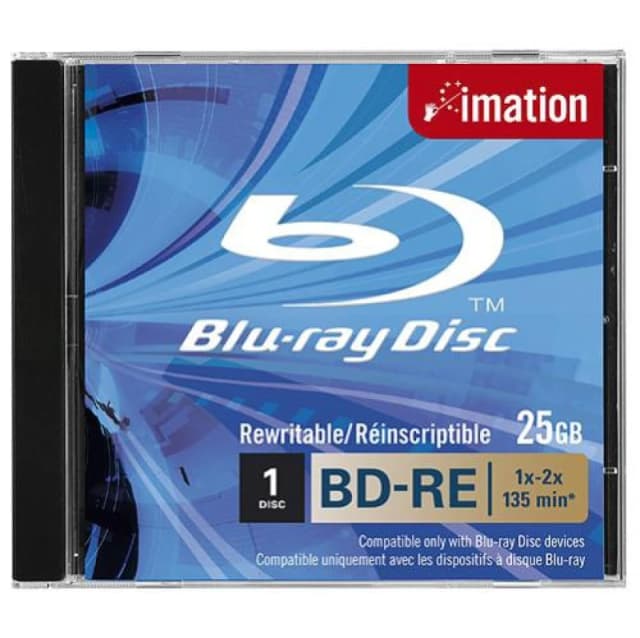 Imation BD-RE SL. 1x-2x. 25GB. Jewelcase