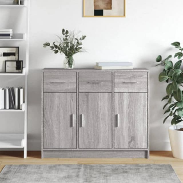 VIDAXL Sideboard Grey Sonoma 91x28x75cm Engineered Wood Vidaxl 8720845886936
