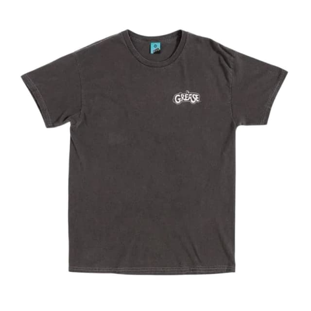 Grease Mens T-Birds Back Print Washed T-Shirt in Charcoal Size: Medium Charcoal Male M
