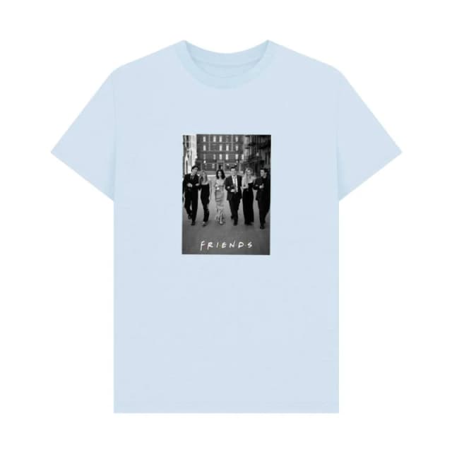 Friends Mens Poster T-Shirt in Light Blue Size: Small Light Blue Male S