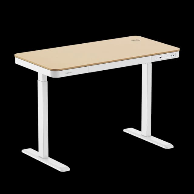 LogiLink Sit-stand desk. single motor. 118x60cm. w/ Wireless charging.