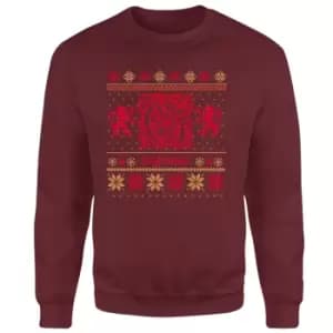 Harry Potter Gryffindor Christmas Christmas Jumper - Burgundy - L