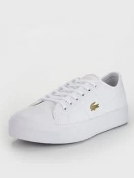 Lacoste Lacoste Ziane Plus Grand 01201cfa Plimsoll, White/Gold, Size 6, Women