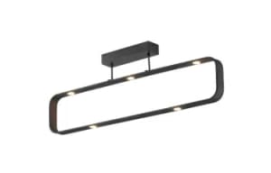 MOKA LED 7 Light LED Semi Flush Light Brown 2450lm 3000K Dimmable 80x26x6.5cm