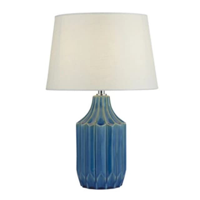 Lighting Collection Guanta Blue Ceramic Table Lamp