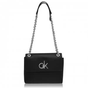 Calvin Klein Re Lock Flap Over Bag - Black BAX