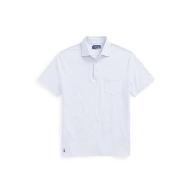 Polo Ralph Lauren Cotton Linen Short Sleeve Polo Shirt - Blue Blue M