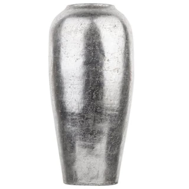 Beliani Decorative Vase Lorca Ceramic 48cm Silver